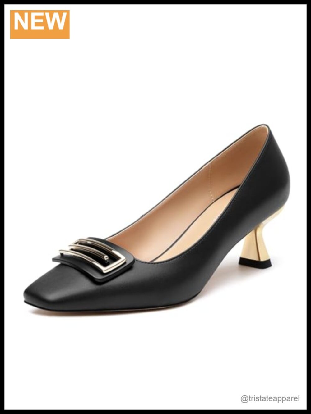 Women's Kitten Heels Square Toe Low Heel Slip-On Pumps